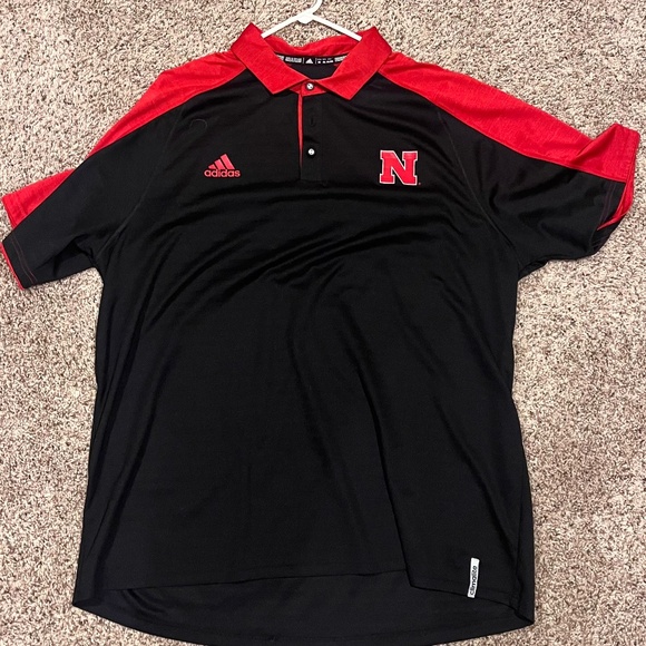 Men's Nebraska Huskers Adidas XXL Polo - Picture 1 of 2